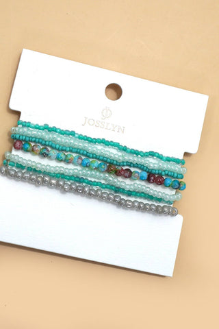 Turquoise Confetti Beaded Bracelets