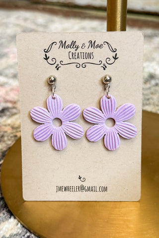 Ribbed Daisy Earrings (3 Colors)
