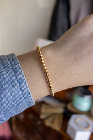18k Gold Filled Bead Bracelets- Build Your Stack