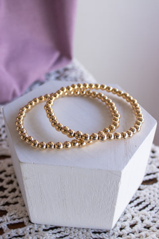 18k Gold Filled Bead Bracelets- Build Your Stack