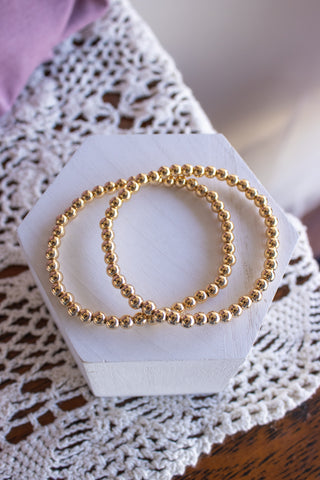 18k Gold Filled Bead Bracelets- Build Your Stack