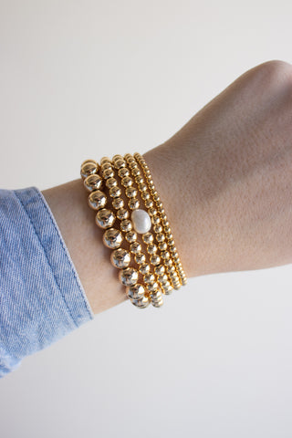 18k Gold Filled Bead Bracelets- Build Your Stack