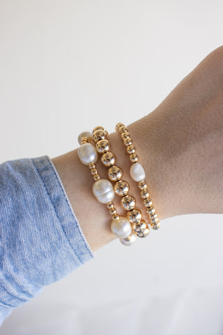 18k Gold Filled Bead Bracelets- Build Your Stack