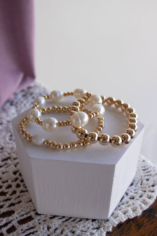 18k Gold Filled Bead Bracelets- Build Your Stack