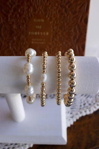 18k Gold Filled Bead Bracelets- Build Your Stack