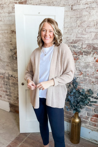 Mocha Eyelet Cardigan