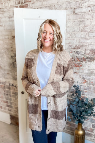 Mocha Snap Button Cardigan