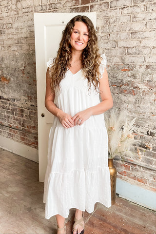 Joy Seersucker Organza Midi Dress