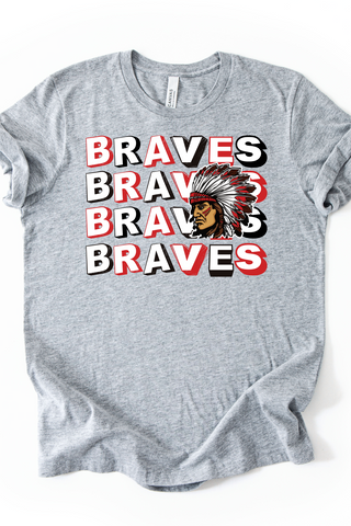 Wayne City Braves On Repeat Font Made to Order Tee