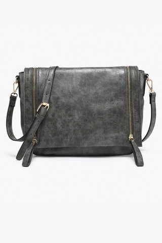 Foster Distressed Dual Zip Crossbody (2 Colors)