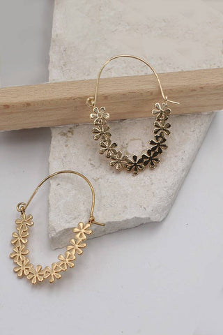Simple Gold Floral Earrings