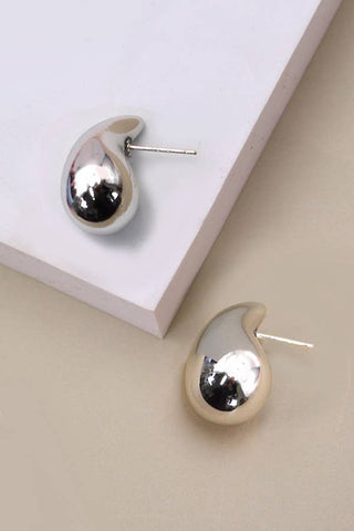 Silver Graceful Teardrop Earrings