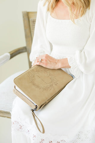 Floral Wreath Bible Cover Carrying Case