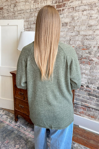 The Everyday Button Olive Henley Top