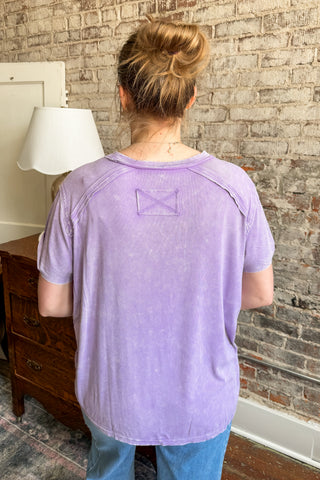 Lavender Easy Going Mineral Wash Top