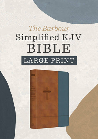 Rust and Stone Cross Barbour SKJV Large Print Bible