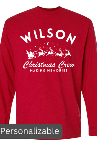 Family Christmas Crew Personalizable Tee