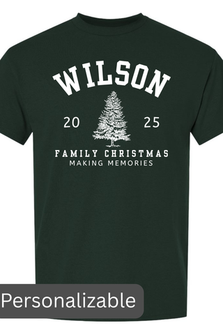 Family Christmas Varsity Personalizable Tee