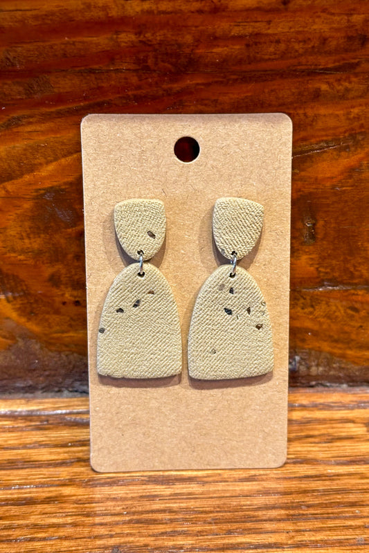 Tan Arched Drop Earrings