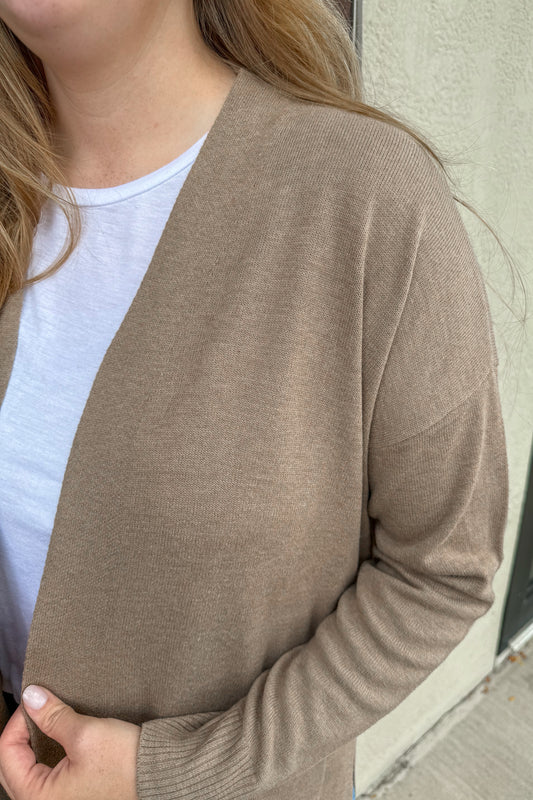 Mocha Essential Knit Cardigan