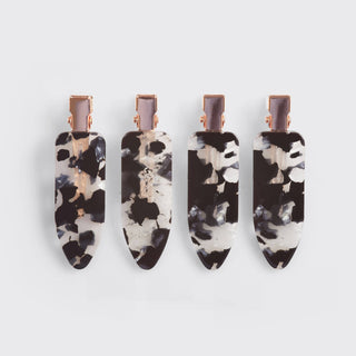 Kitsch 4 Pc. Set Black Terrazzo Creaseless Clips