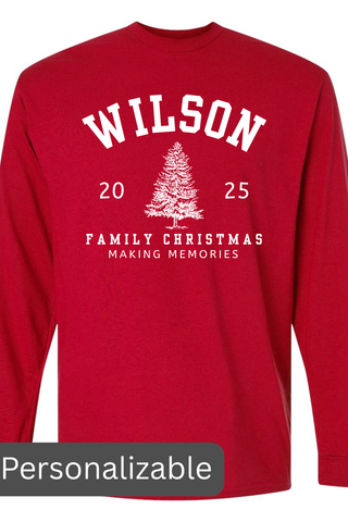 Family Christmas Varsity Personalizable Tee