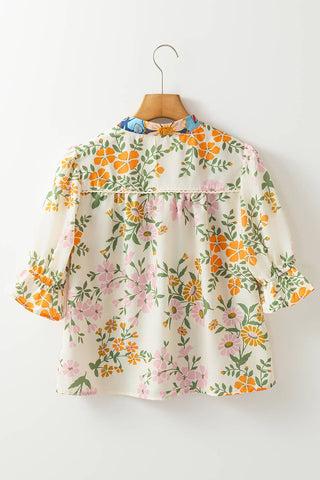 Color Pop Boho Floral Blouse