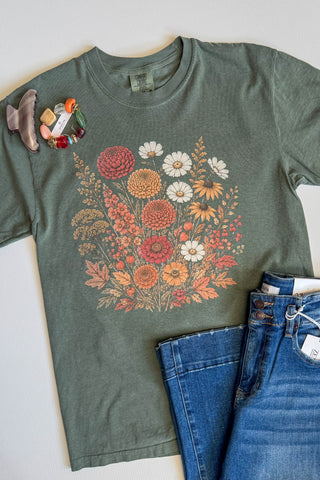 Autumn Wildflower Comfort Colors Tee