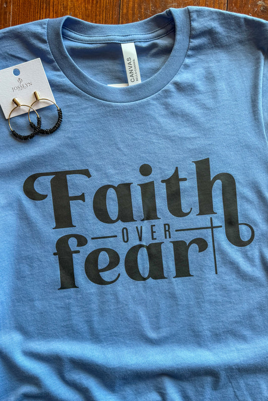 Faith Over Fear Periwinkle Tee