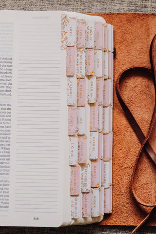 Dusty Pink Gold Foil Bible Tabs