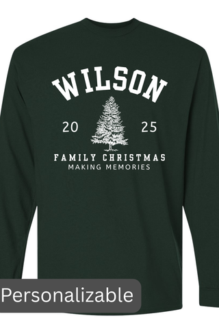 Family Christmas Varsity Personalizable Tee