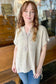 Mocha Vintage Wash Button Top