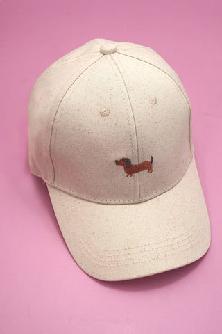 Taupe Dog Embroidery Classic Cap