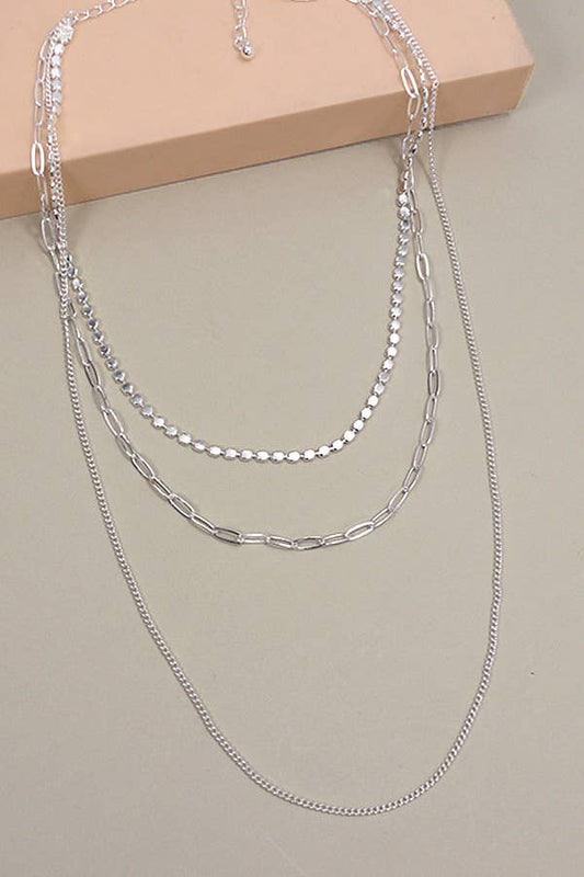 Silver Multi Layer Necklace