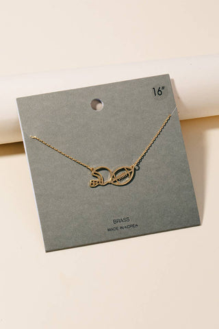 Gold Football and Helmet Game Day Pendant Necklace