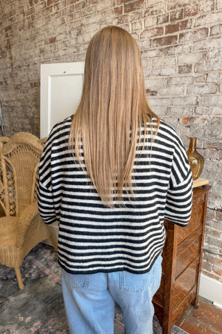 The Easy Days Striped Button Cardigan