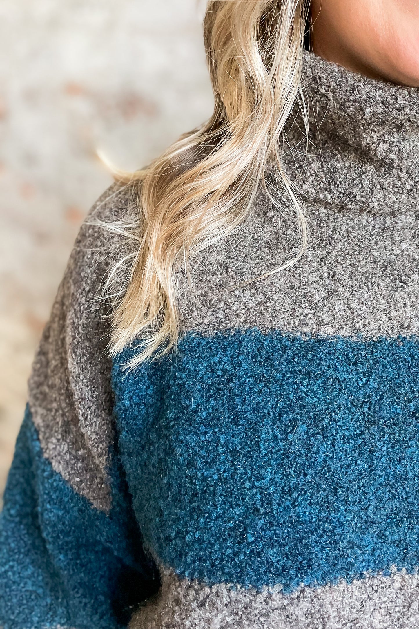 Charcoal Teal Turtleneck Sweater