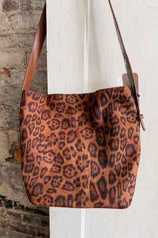 Adjustable Leopard Bucket Tote Bag