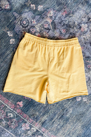 Butter Yellow Drawstring Sweat Shorts