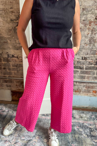 Boss Babe Jacquard Pink Pants