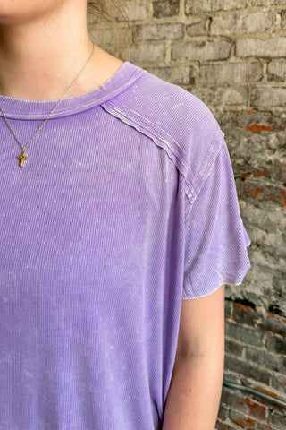 Lavender Easy Going Mineral Wash Top