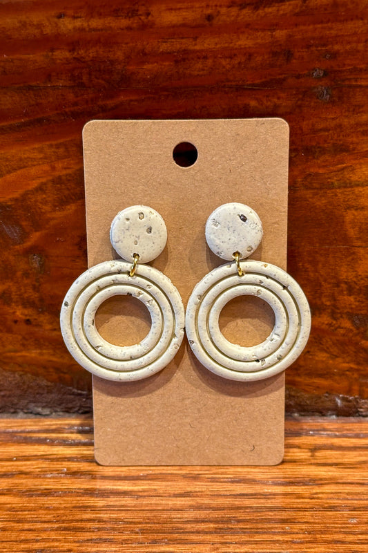 Ivory Circle Drop Earrings