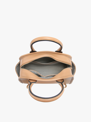 Beth Dome Tan Satchel w/ Chain Strap