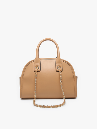 Beth Dome Tan Satchel w/ Chain Strap