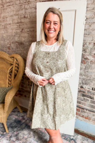 Willow Green Floral Tank Dress