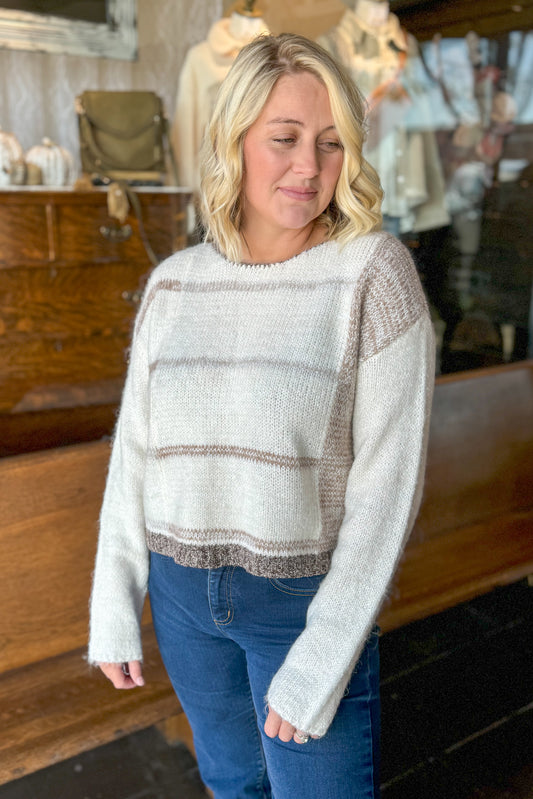 Mona Striped Oat Sweater