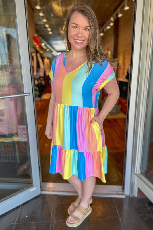 Brittany Candy Stripes  Dress