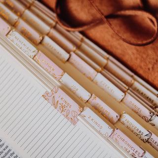 Dusty Pink Gold Foil Bible Tabs
