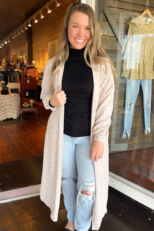 Oatmeal Marled Knit Duster