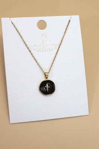 Black Cross Pendant Necklace